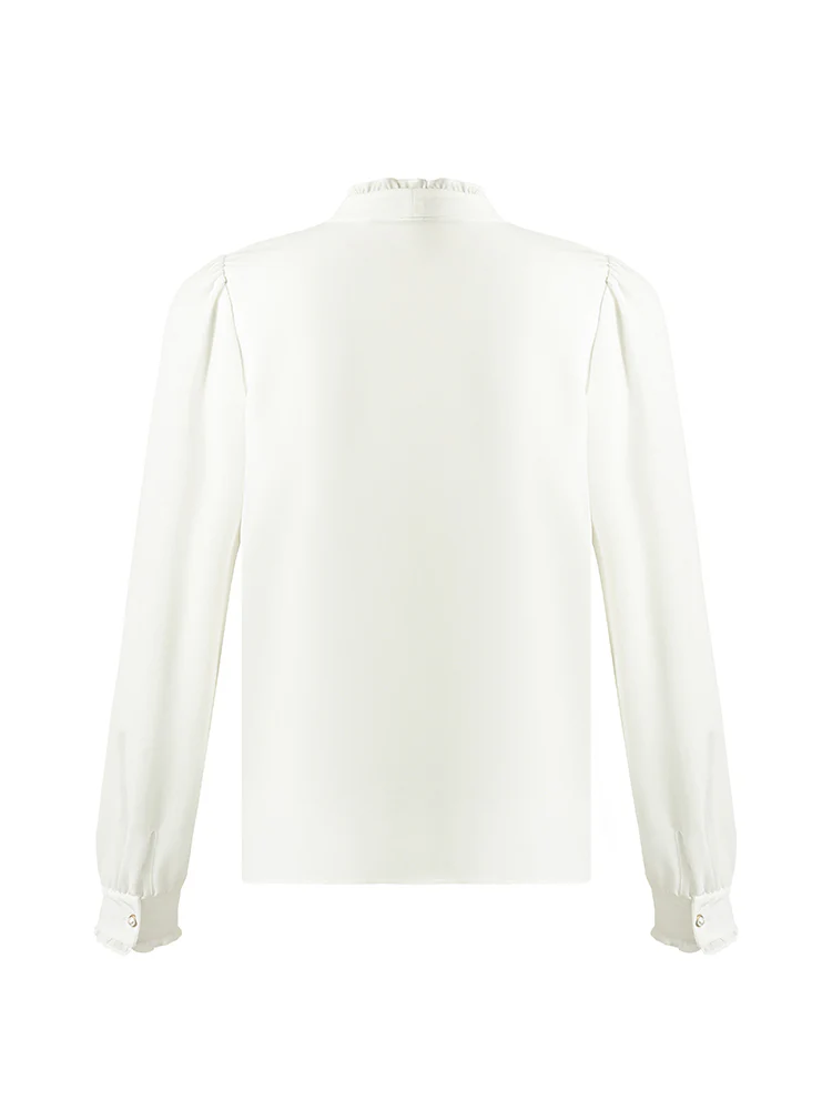 Bow Tie Ruffle Collar Women Shirt - Image 8