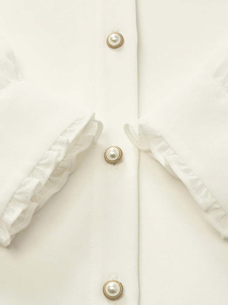 Bow Tie Ruffle Collar Women Shirt - Image 9