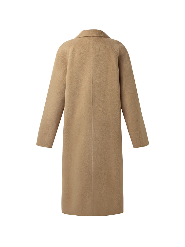 100% Camel Hair Peak Lapel Unisex Overcoat - Image 9