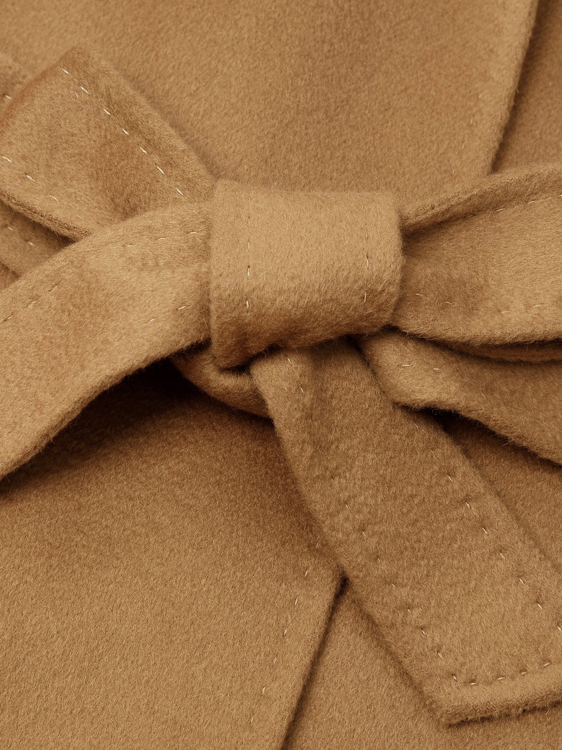 Camel Pure Cashmere Lapel Women Coat - Image 10