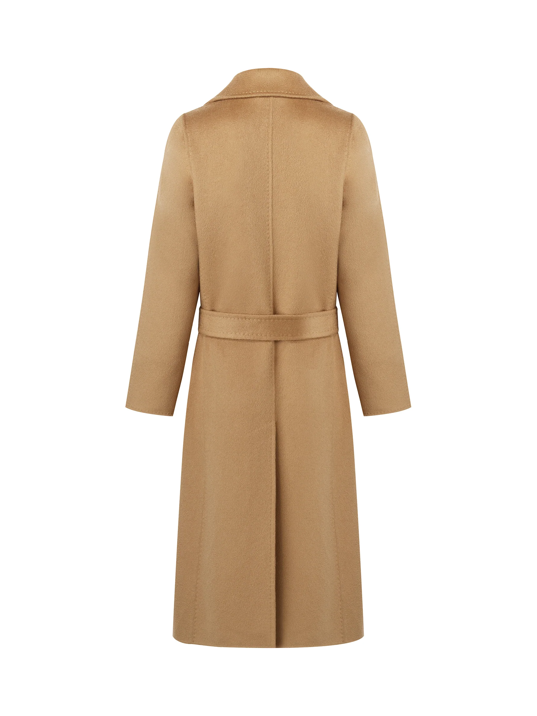 Camel Pure Cashmere Lapel Women Coat - Image 9
