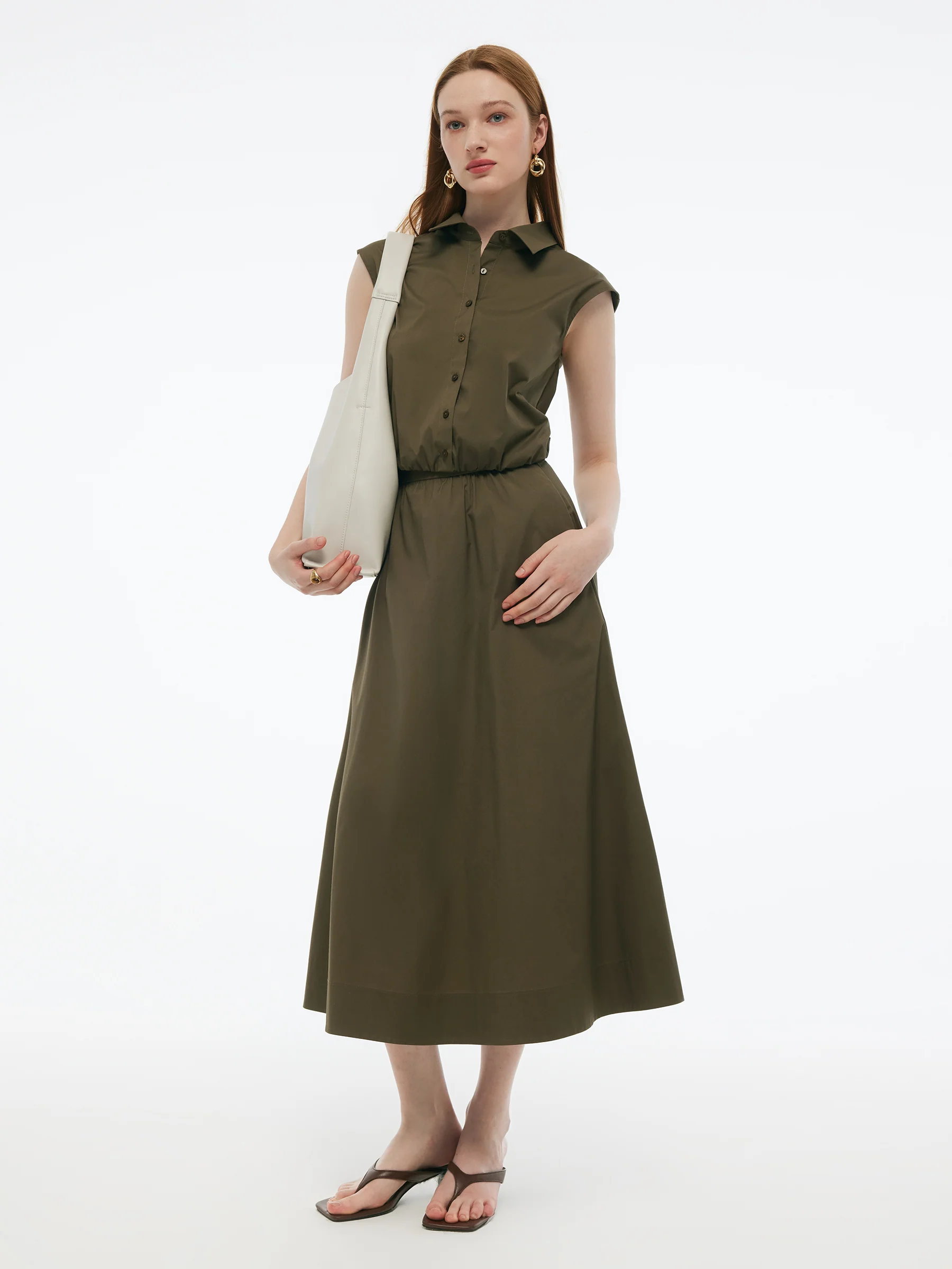 Cap Sleeve Elastic Hem Top And A-Line Skirt Two-Piece Set - Image 4