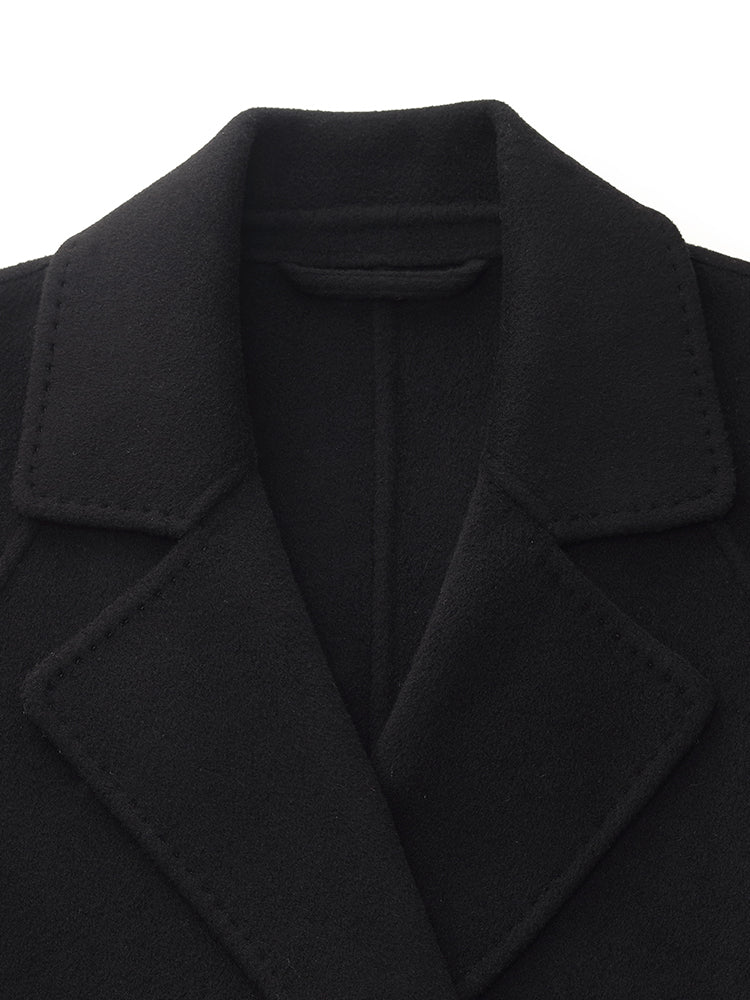 Cashmere And Wool Unisex Wrap Coat - Image 13
