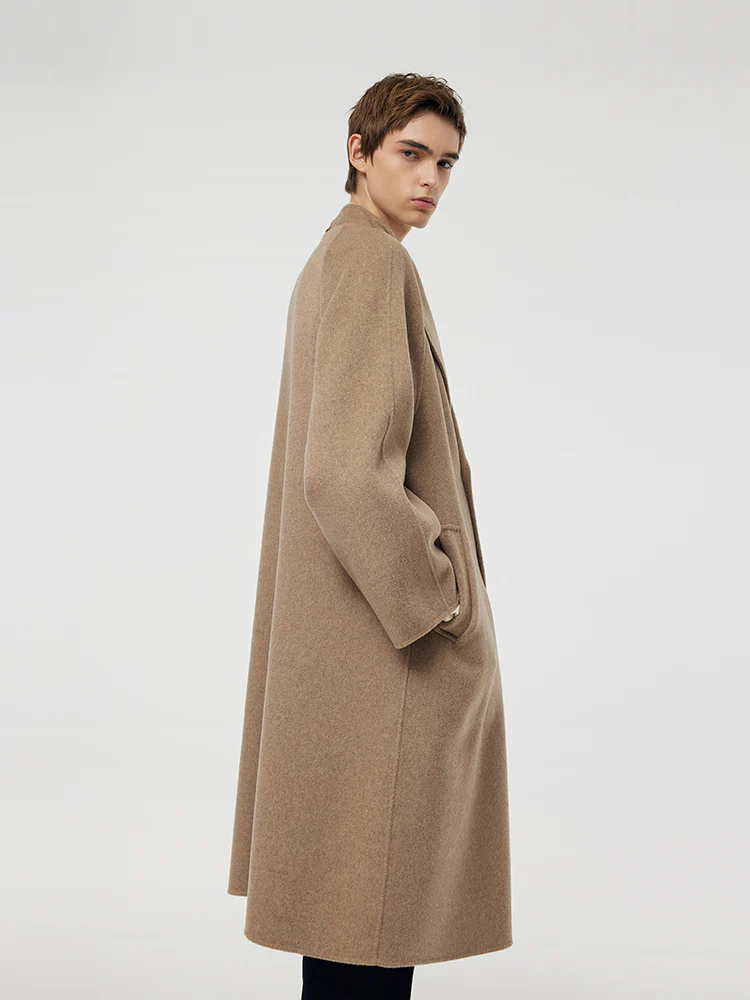 100% Cashmere Lapel Unisex Overcoat - Image 10