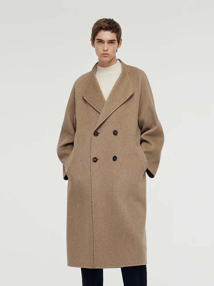 100% Cashmere Lapel Unisex Overcoat - Image 5