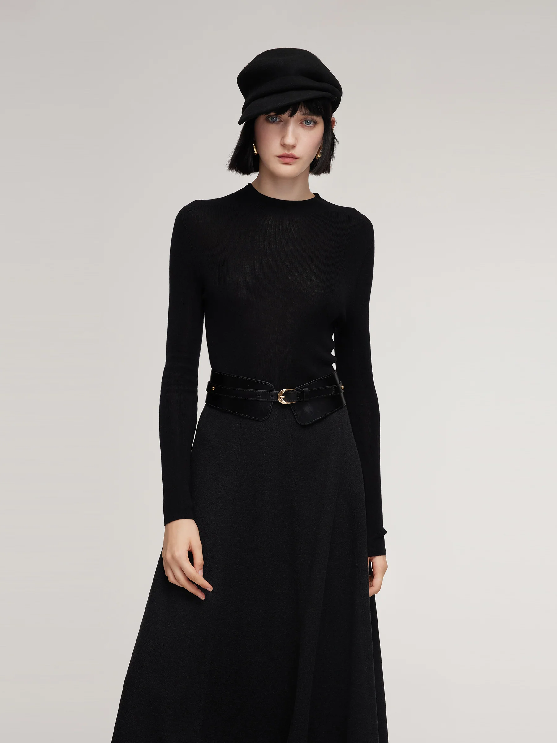Cashmere Mulberry Silk Tencel Blend Women Knit Top - Image 2