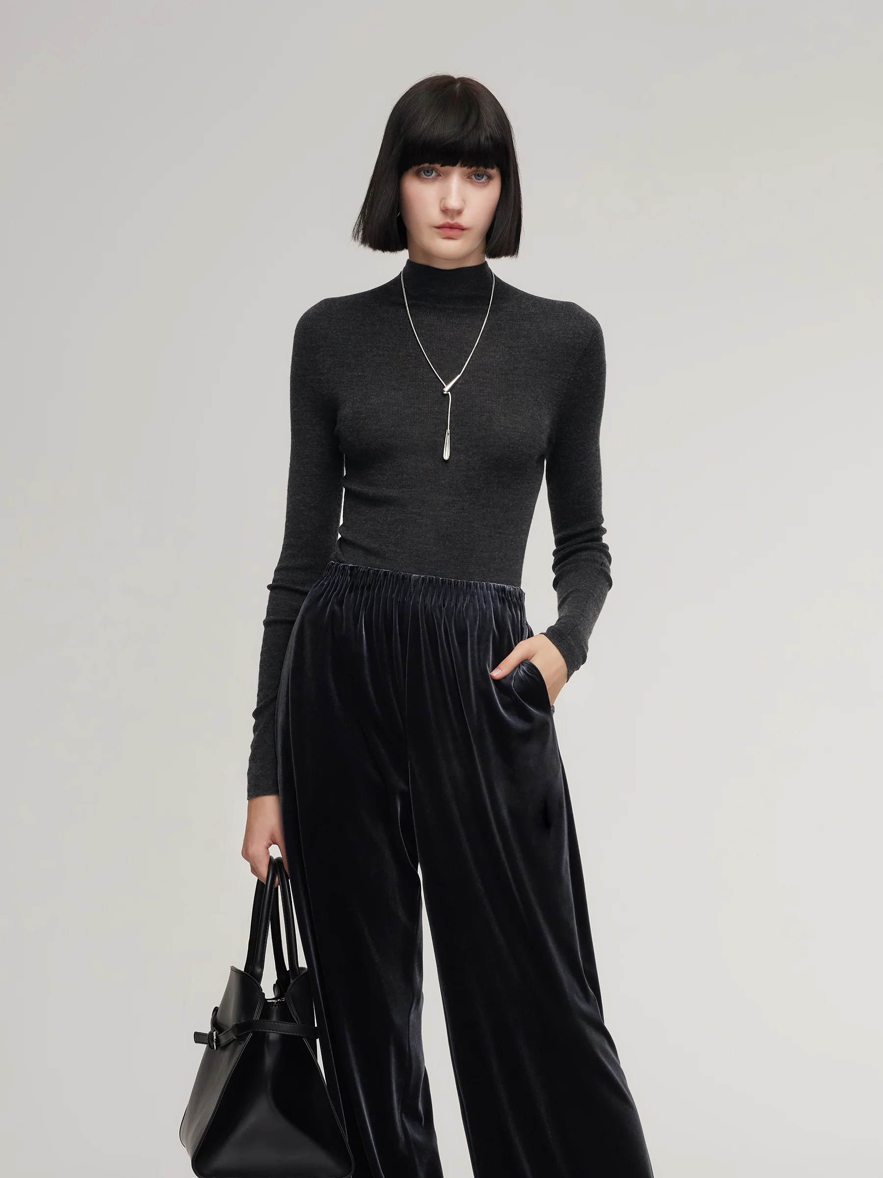 Cashmere Mulberry Silk Tencel Blend Women Knit Top - Image 20