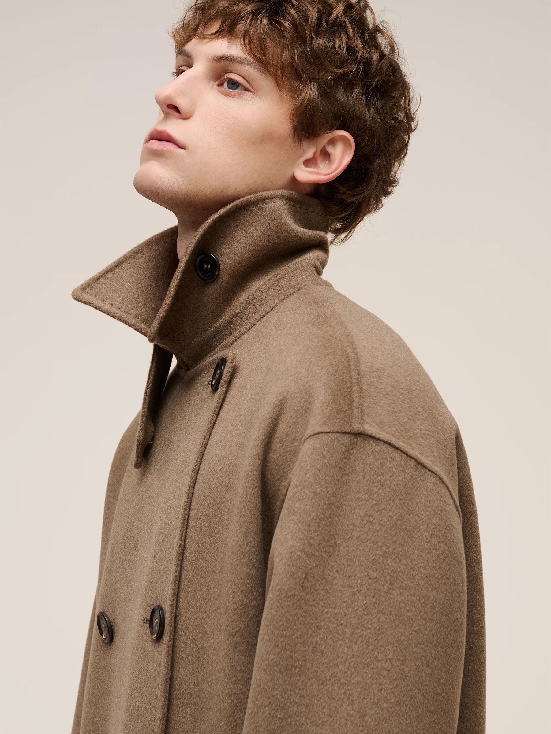 Cashmere Wool Blend Double-Faced Unisex Wrap Overcoat - Image 9