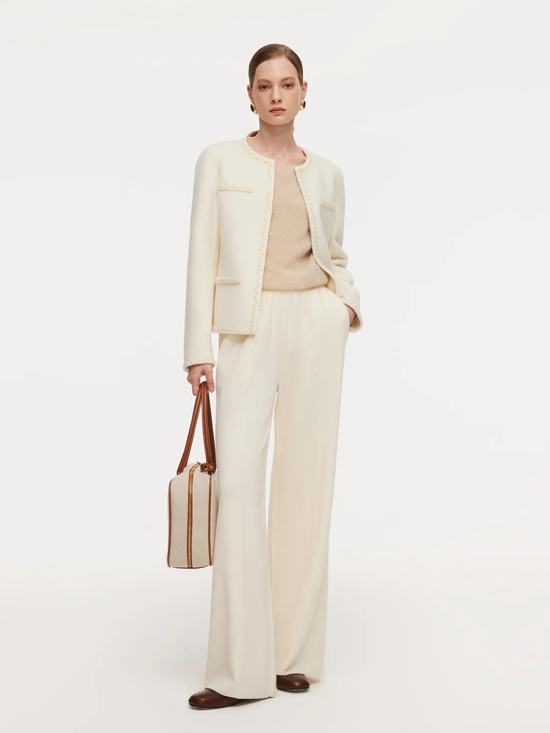 Cashmere Wool Blend Double-Faced Women Jacket - Image 2