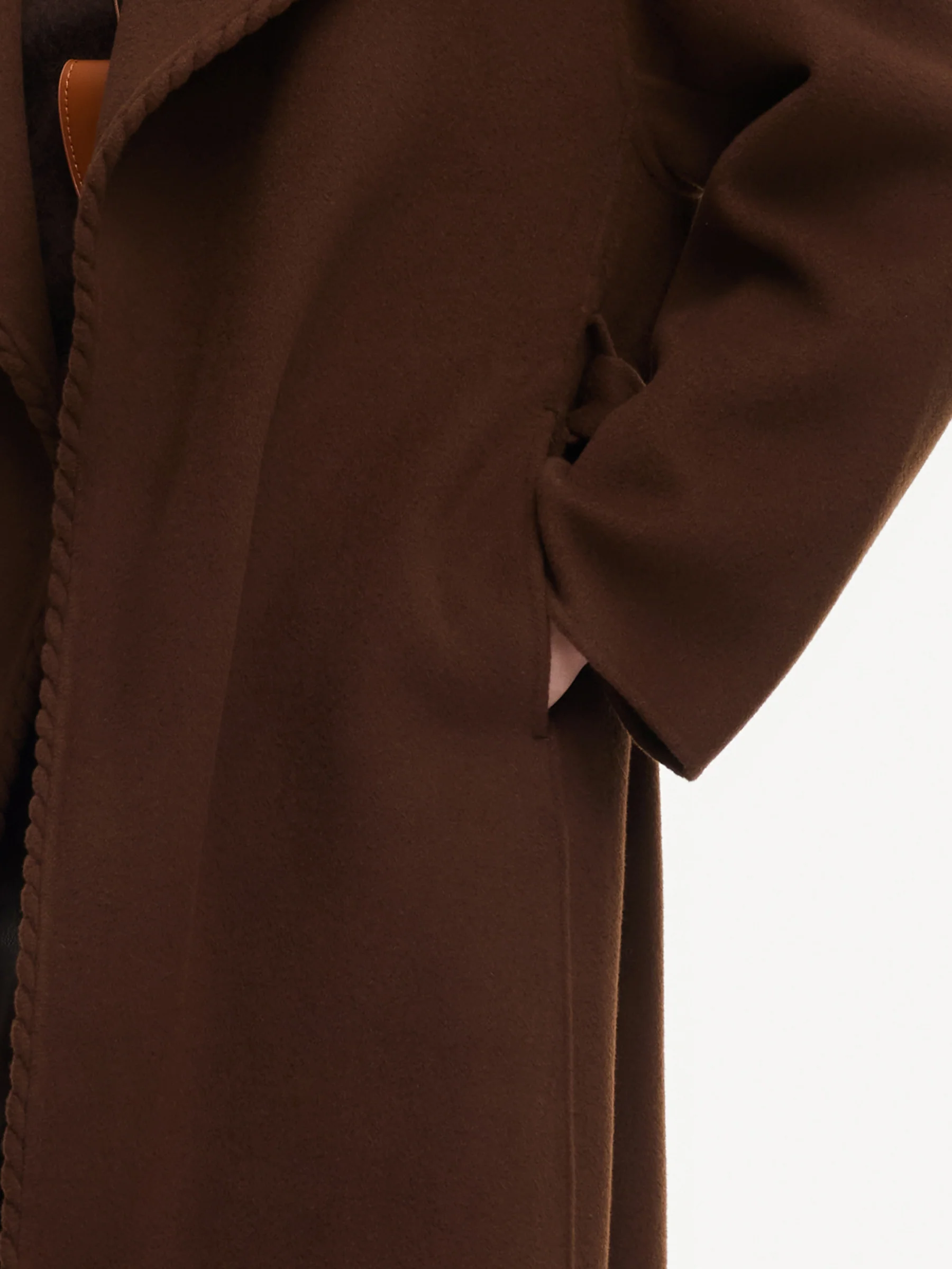 Cashmere Wool Blend Wide Collar Double-Faced Women Wrap Overcoat - Image 7