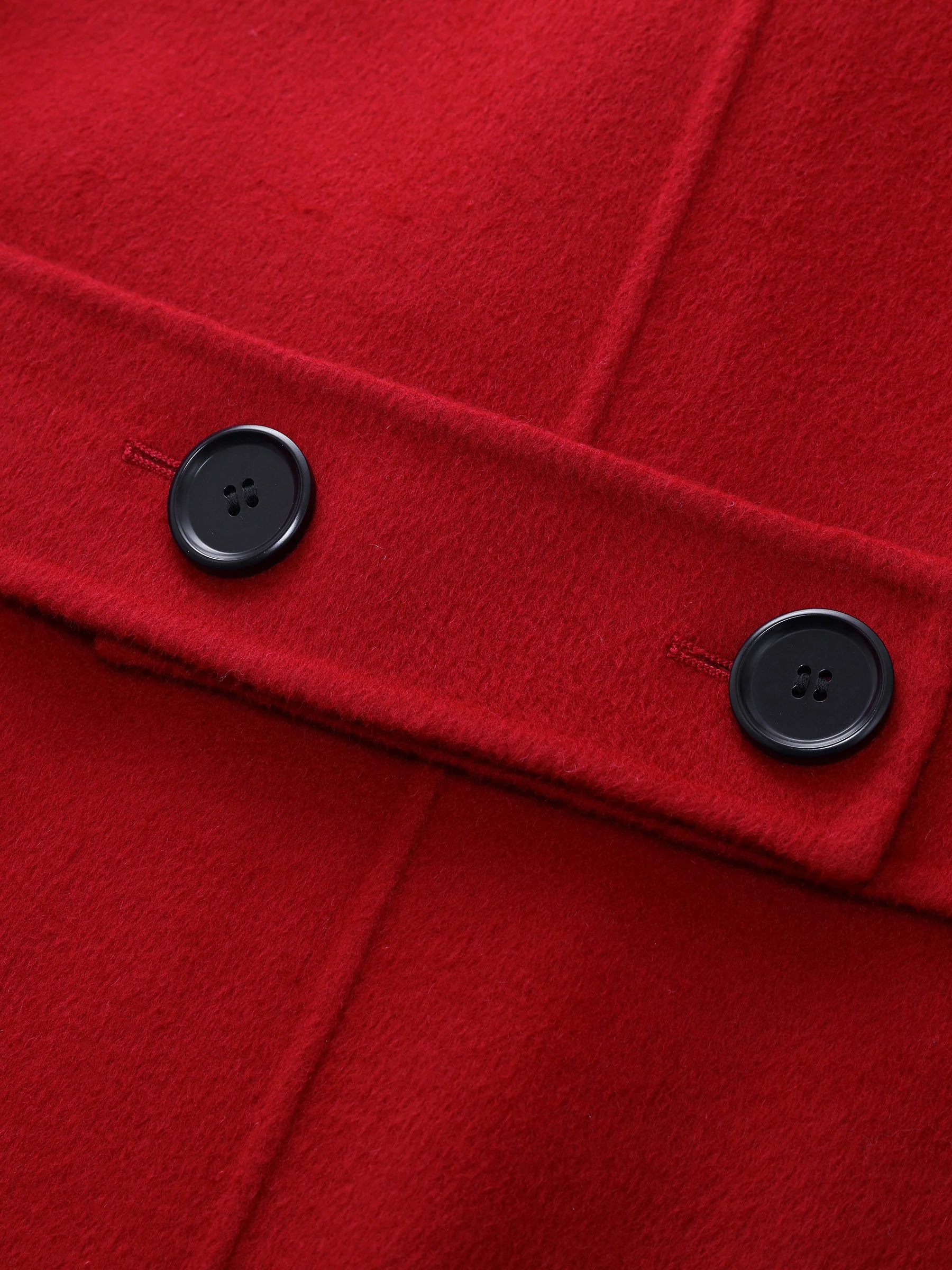 Cashmere Wool Blend Notched Collar Double-Faced Women Overcoat - Image 9
