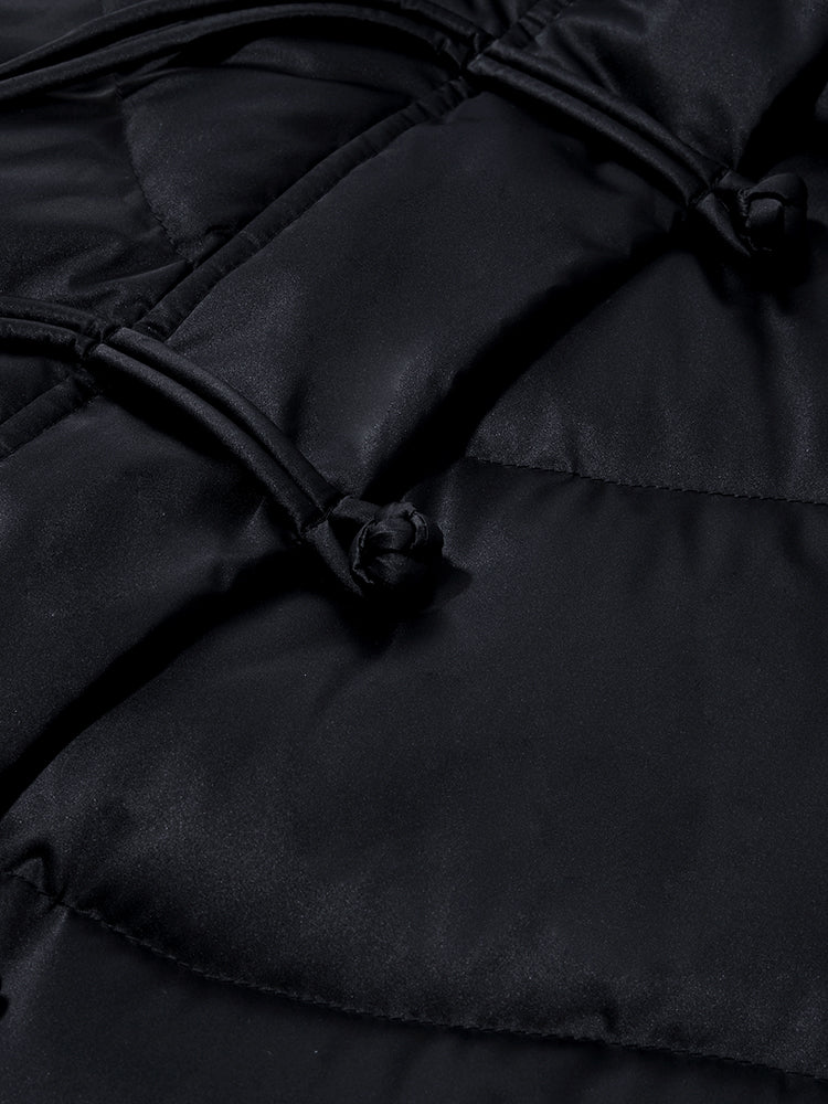 Cheongsam Button Hooded Mid-Length Goose Down Garment - Image 10
