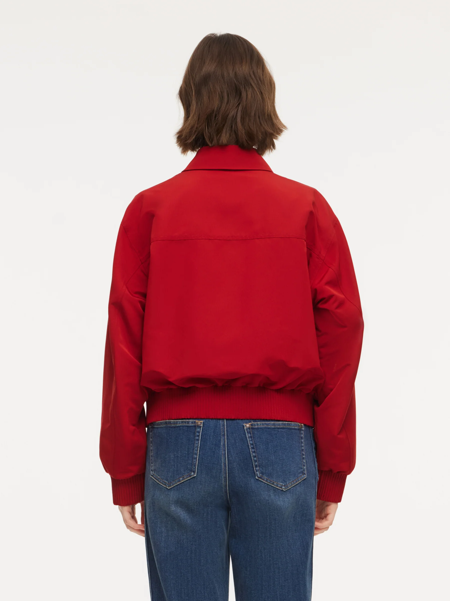 Chili Red Zip-Up Women Cropped Jacket - Image 5