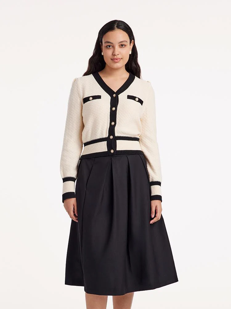 Classic Jacquard Cardigan And Skirt Two-Piece Set - Image 4