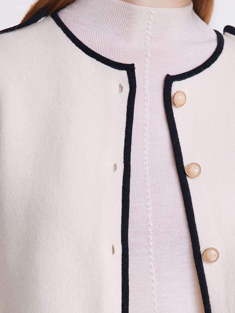 Contrast Soft Woolen Cardigan - Image 8