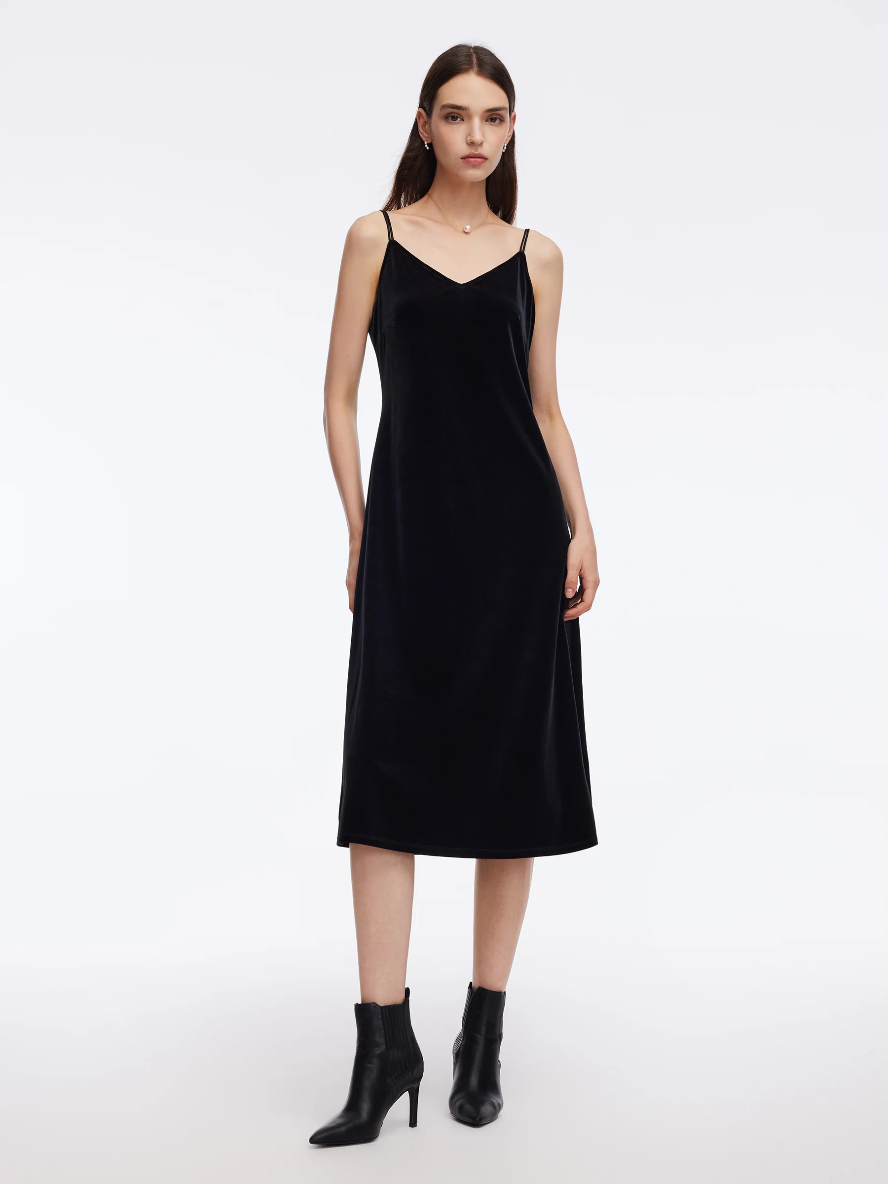 Cotton Blend Sweater And Strap Dress Two-Piece Set - Image 5