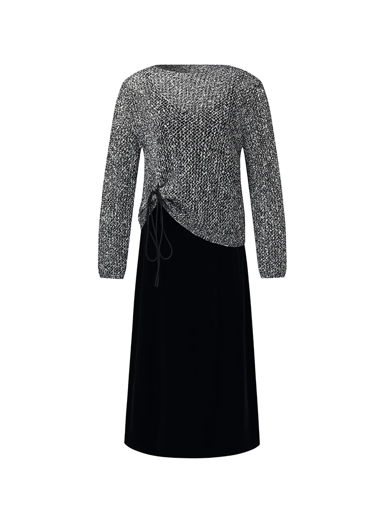 Cotton Blend Sweater And Strap Dress Two-Piece Set - Image 8