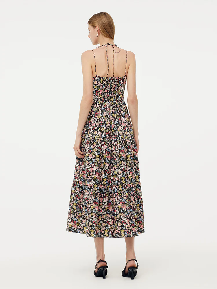 Cotton Halterneck Slip Maxi Dress With Detachable Chest Pads - Image 3
