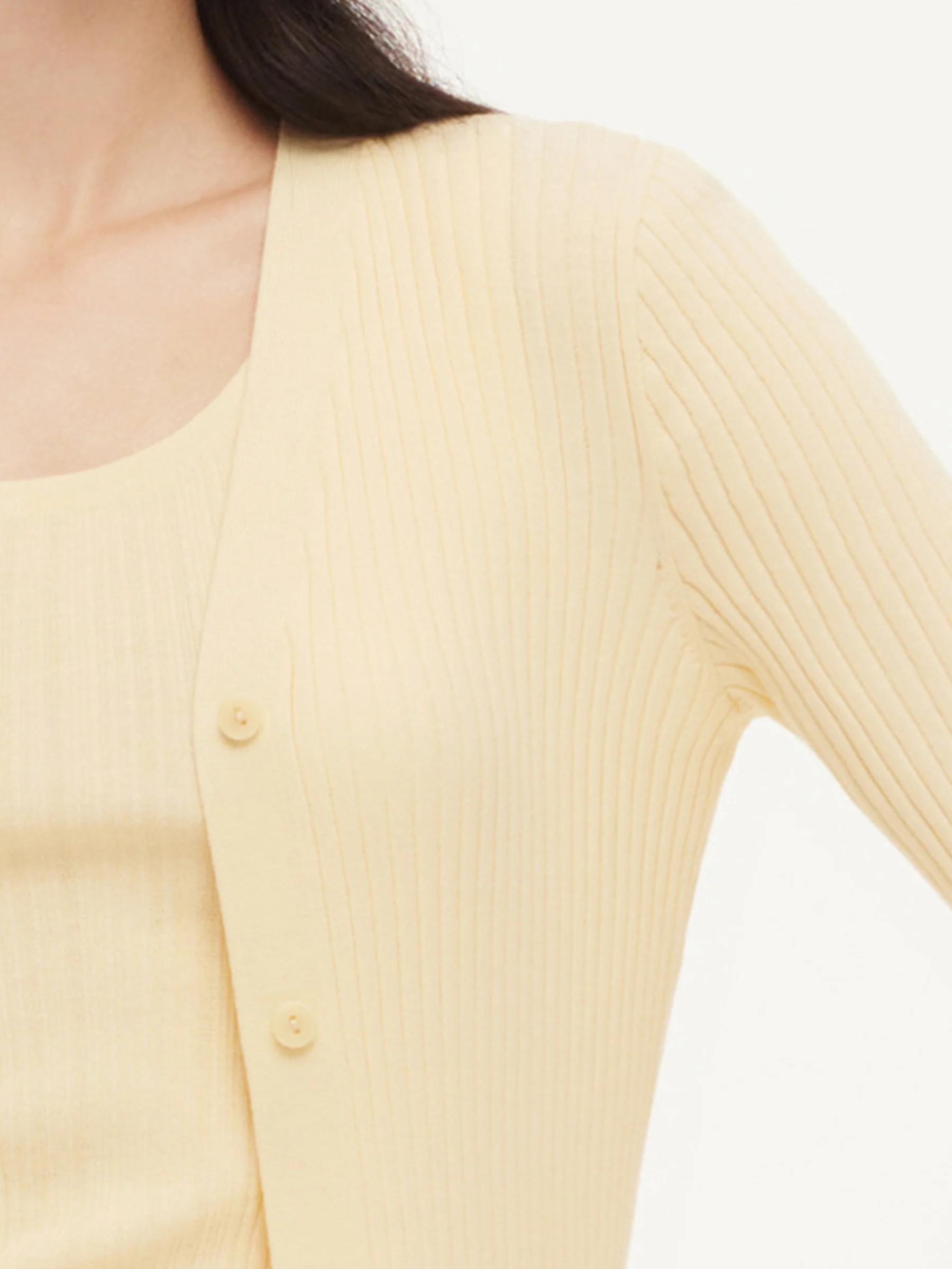 Cotton Mulberry Silk Blend V-Neck Women Cardigan - Image 7
