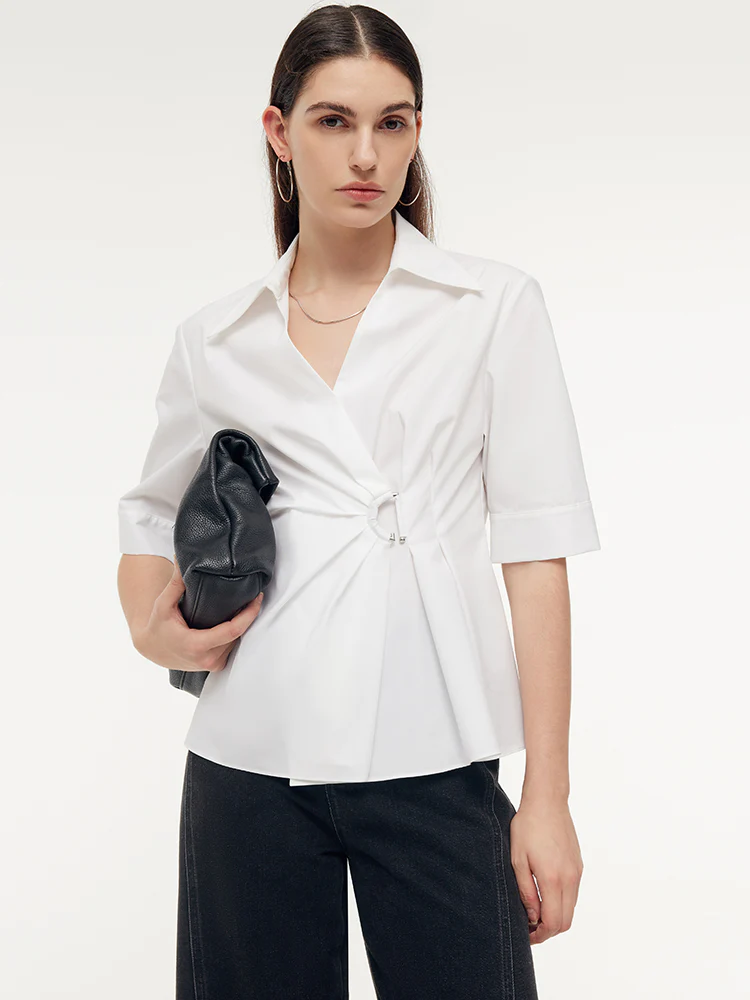 Cotton Women Wrap Shirt