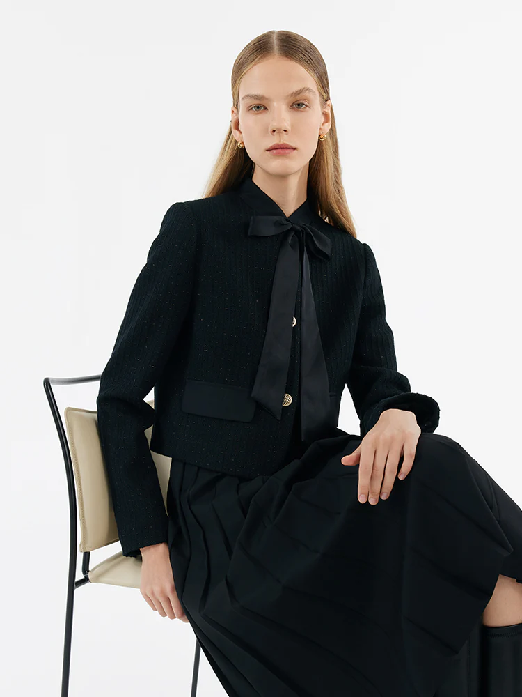 Crop Jacket With Flaps And Half Skirt Two-Piece Suit - Image 7