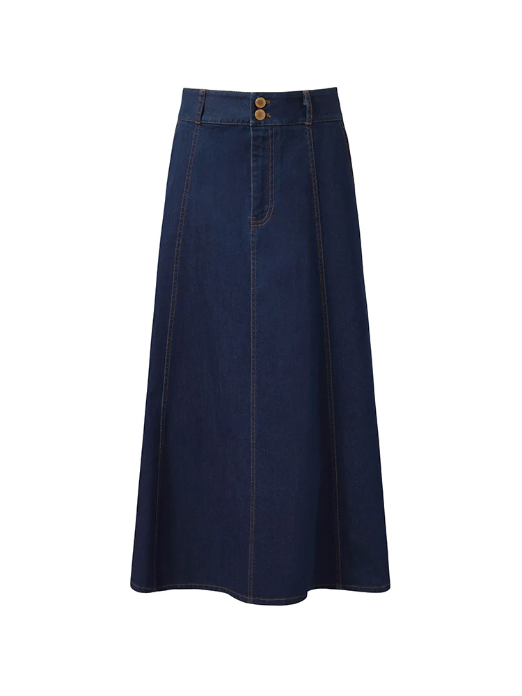Denim A-Line Adjustable Waist Women Skirt - Image 6