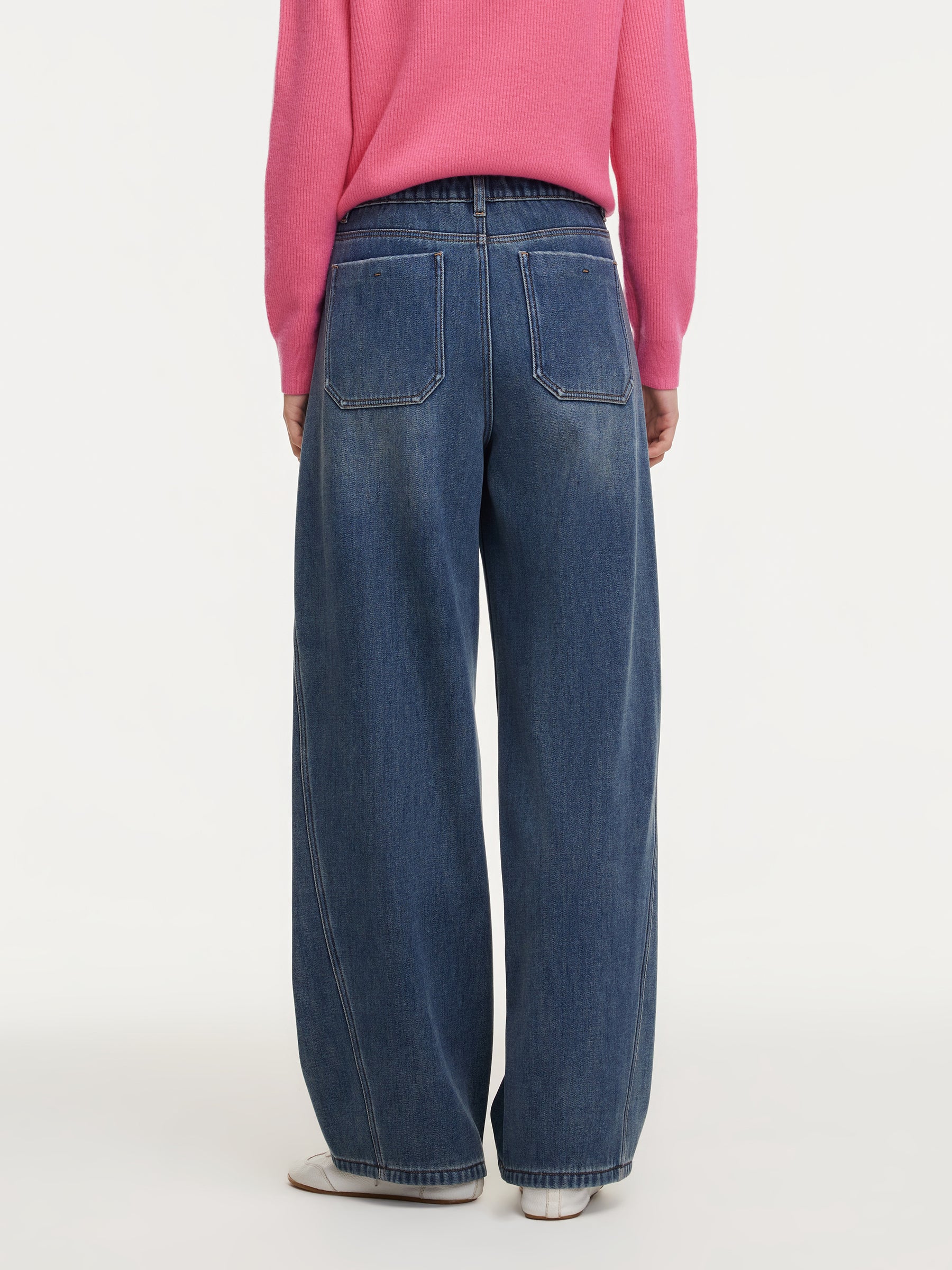 Denim Fleece Lined Women Tapered Jeans - Image 3