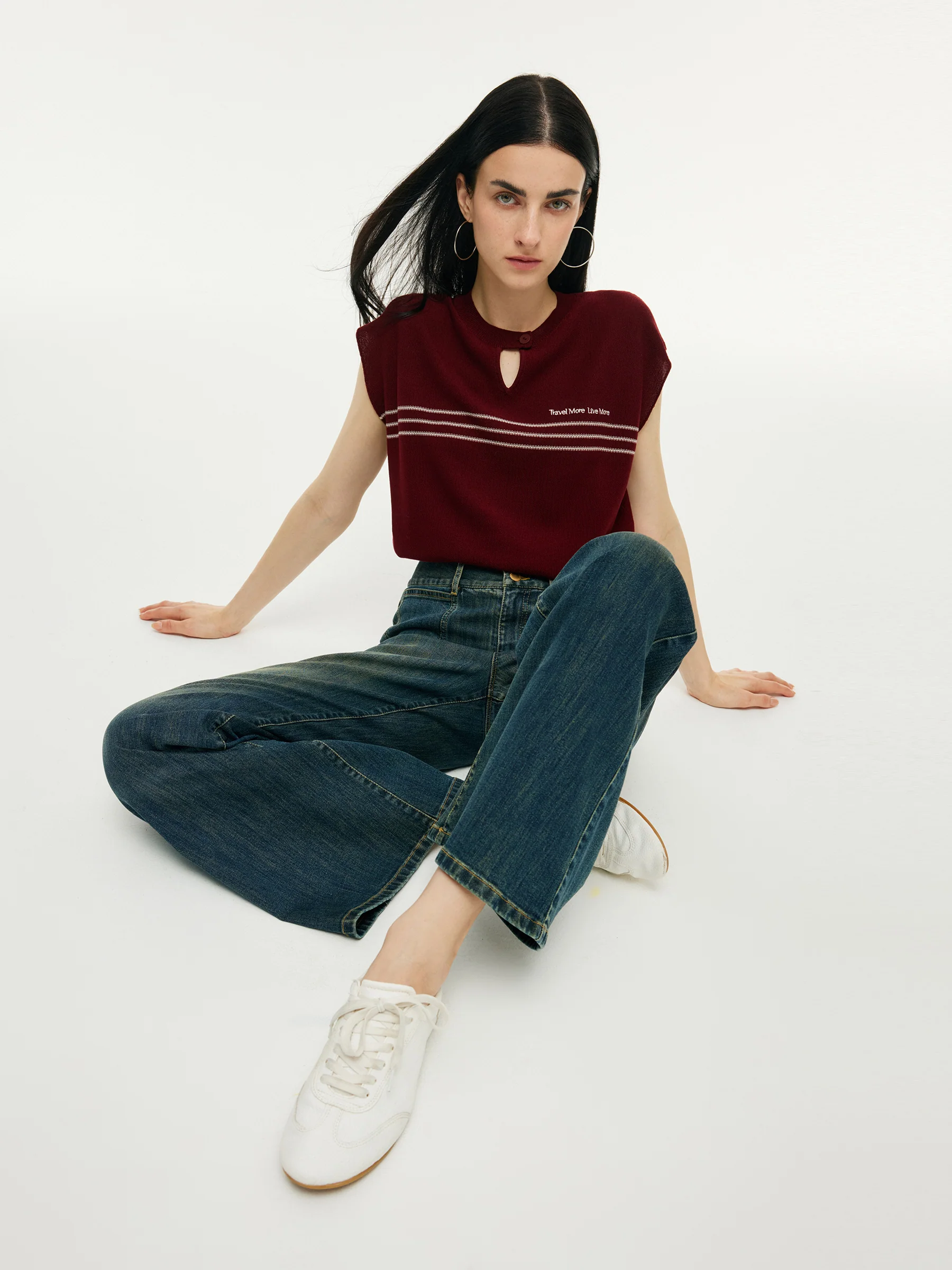 Denim High-Waisted Women Flared Jeans - Image 6
