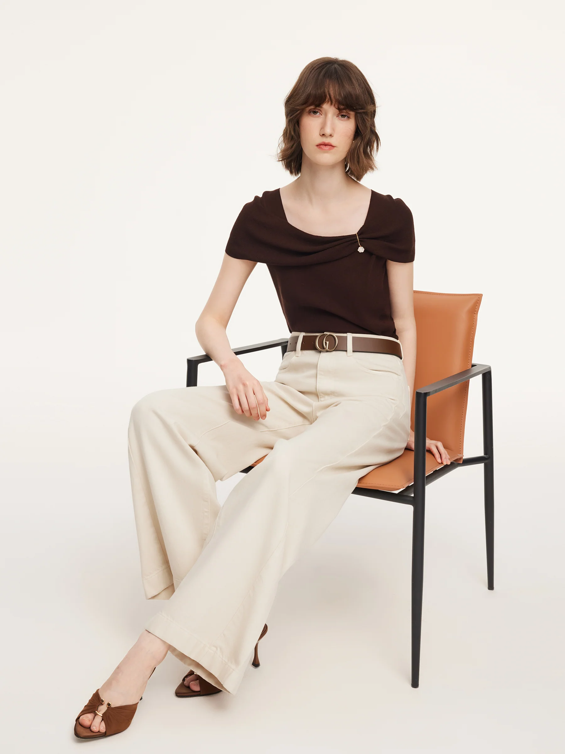 Tencel Cotton Blend Denim Women Straight Wide Leg Jeans - Image 5