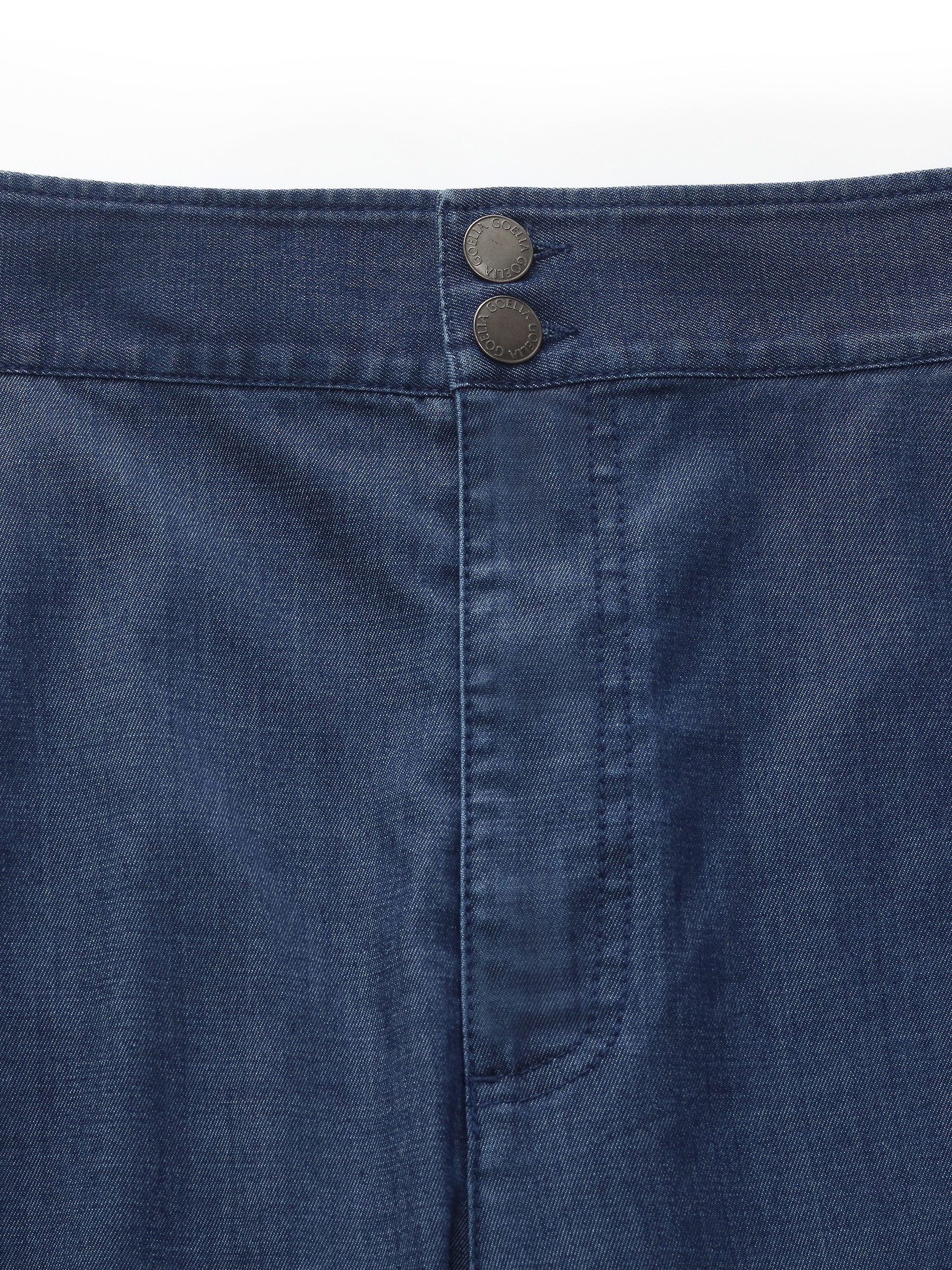 Denim High Waisted Women Wide Leg Cropped Culottes - Image 10