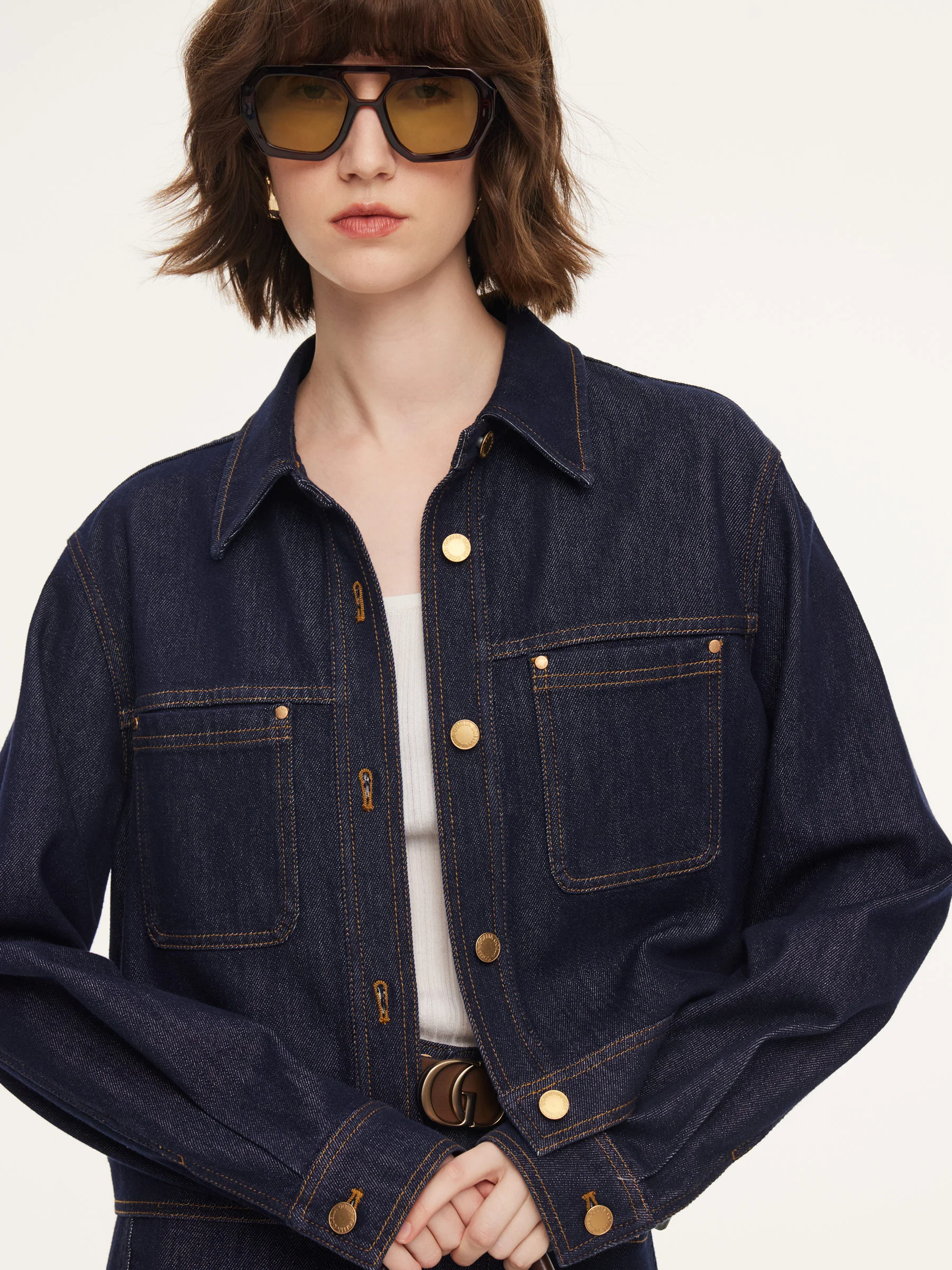 Denim Single-Breasted Women Jacket - Image 4