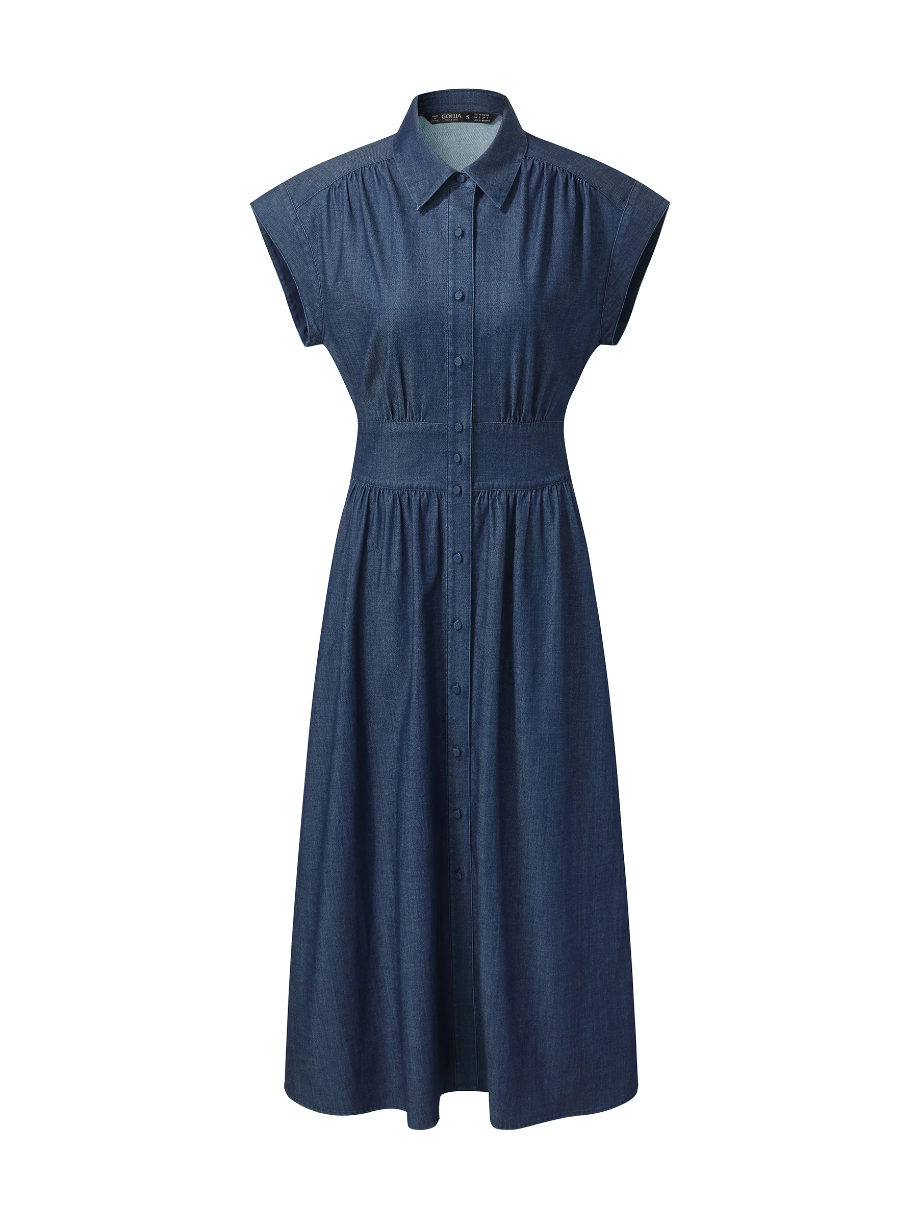 Denim Stretch Women Maxi Shirt Dress - Image 8