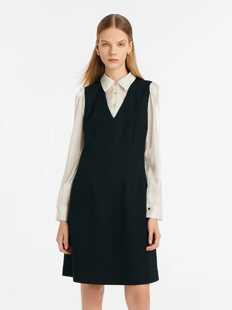 Double-Layer Patchwork Women Mini Dress - Image 6