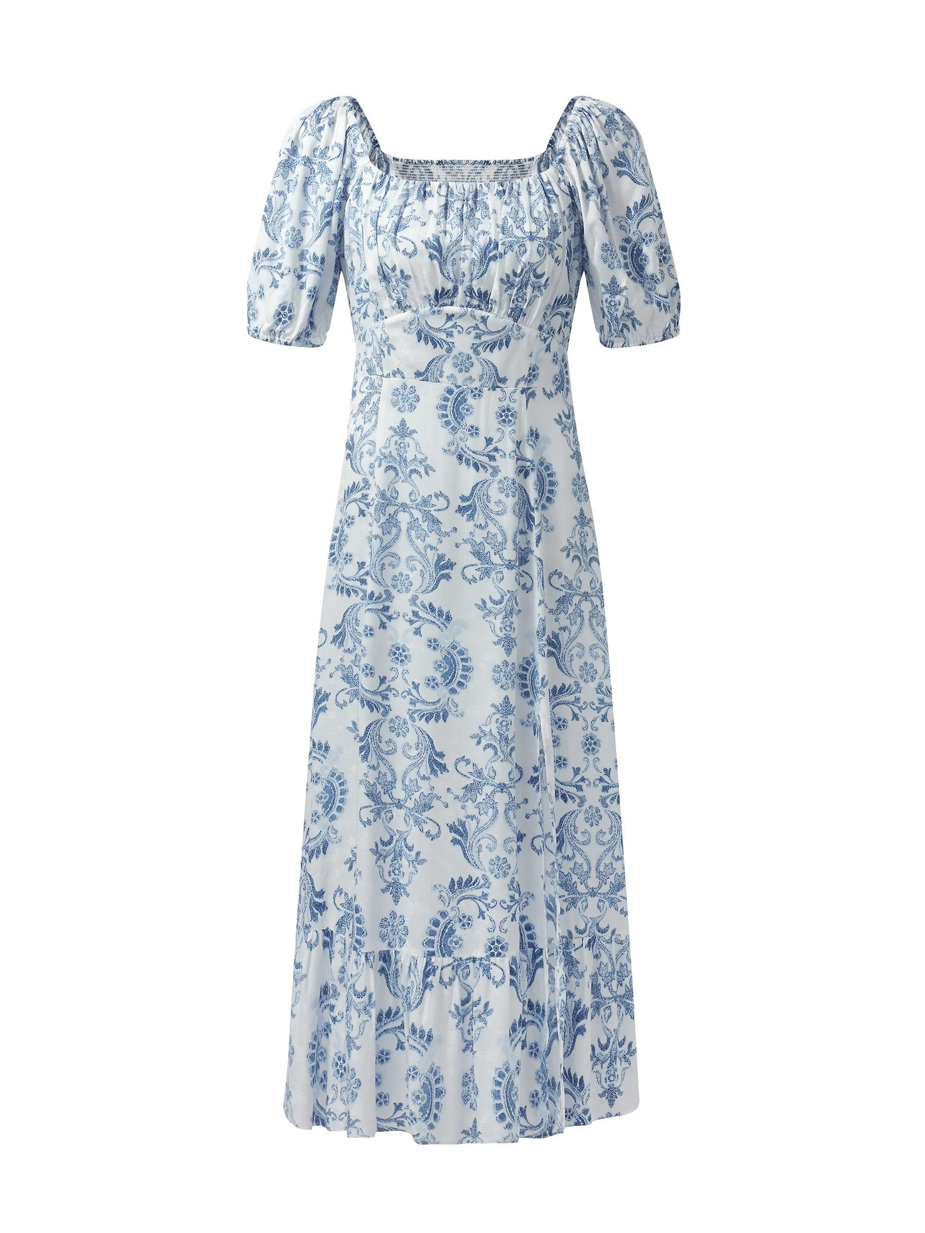 Floral Print Convertible Neckline Women Side Slit Maxi Dress - Image 6