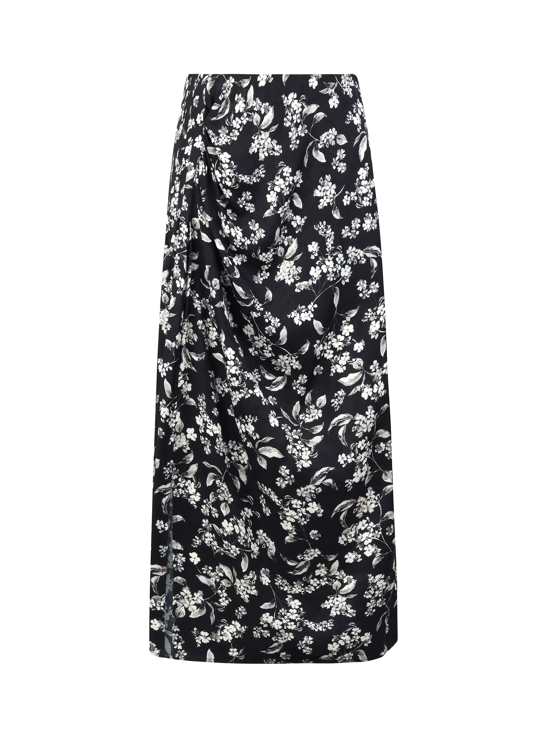 Floral Print Side Slit Twist Front Women H-Line Skirt - Image 7