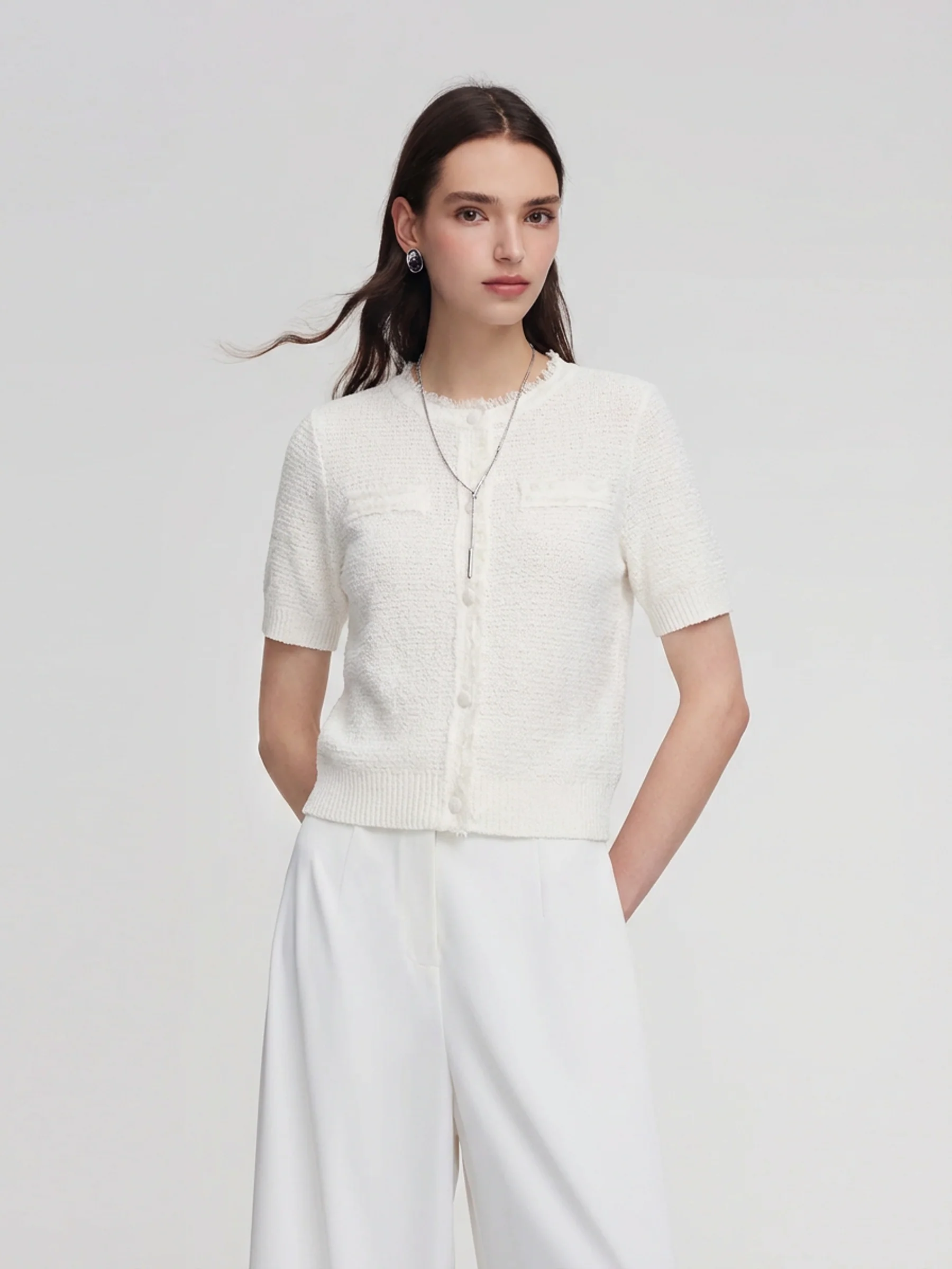 Frayed Edge Women Knit Top - Image 15