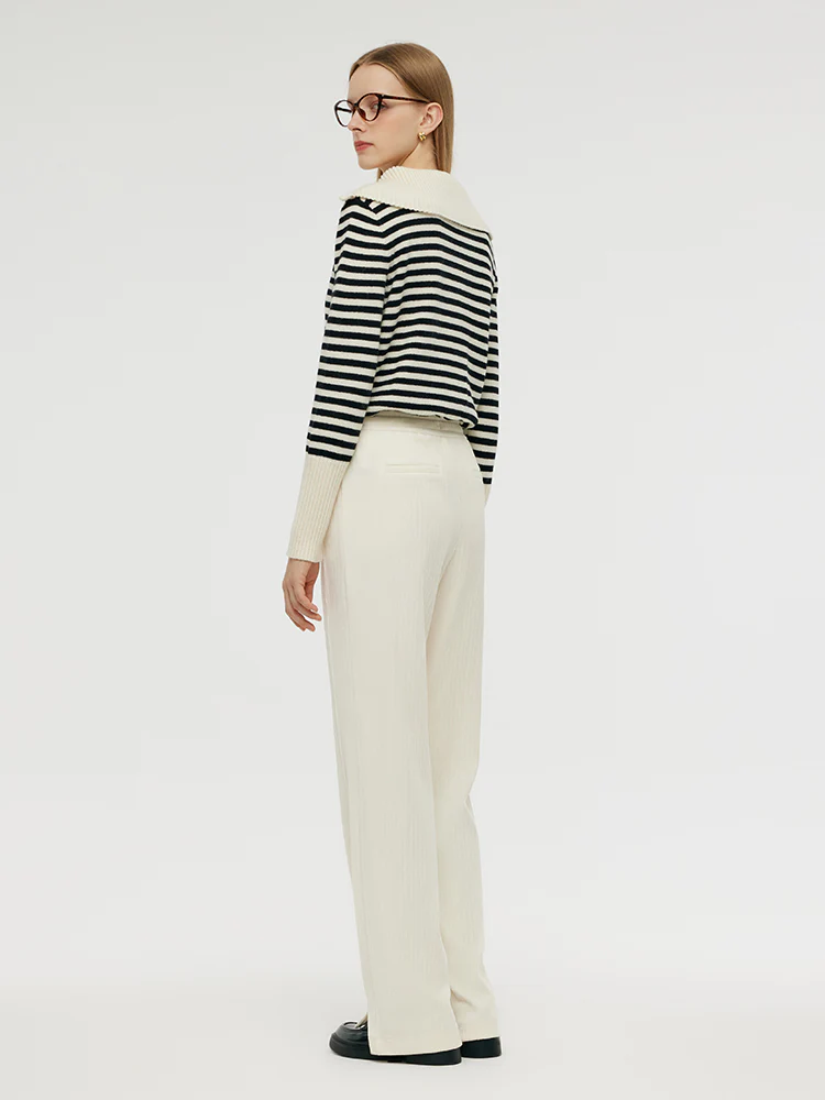 Full-Length Slit Knitted Women Pants - Image 3