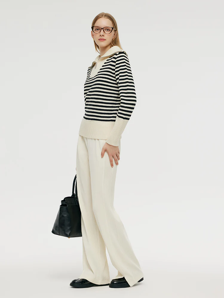 Full-Length Slit Knitted Women Pants - Image 4