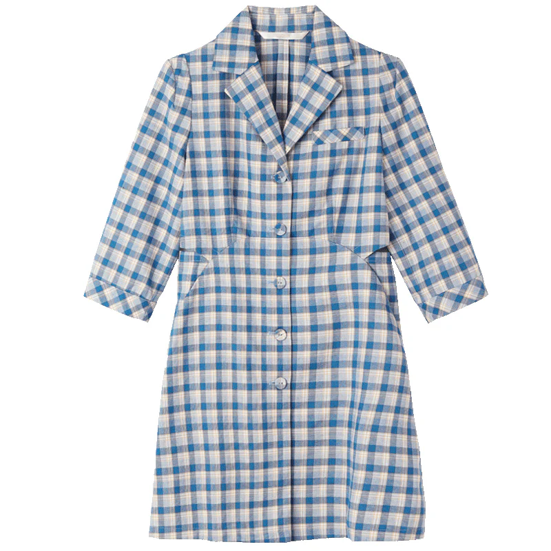 Gathered Waist Plaid Mini Dress - Image 5