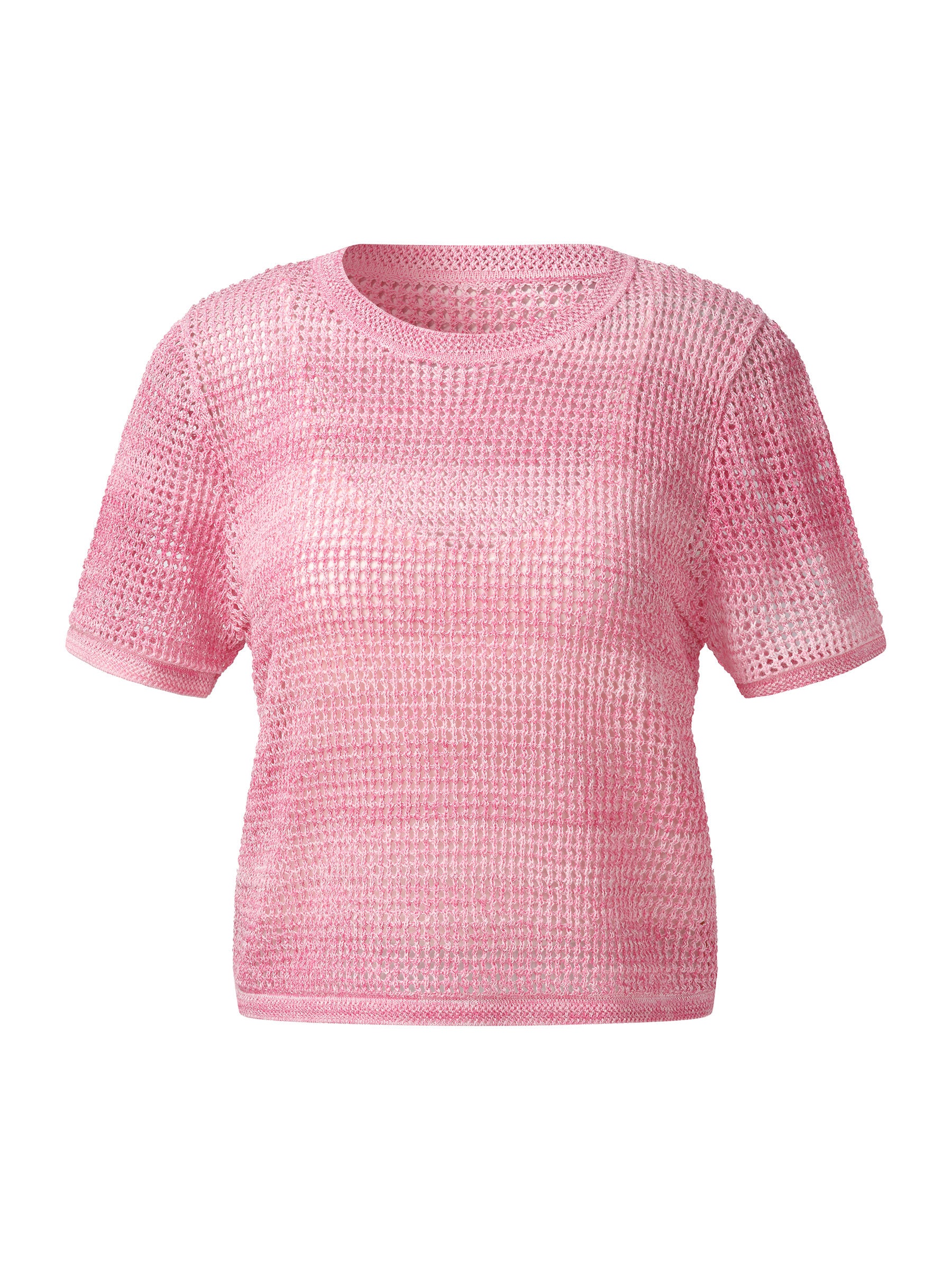 Gradient Openwork Knit Top And Knit Camisole Two-Piece Set - Image 7
