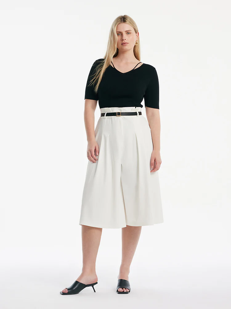 High-Waisted Mid-Calf Women Wide Leg Pants - Image 9