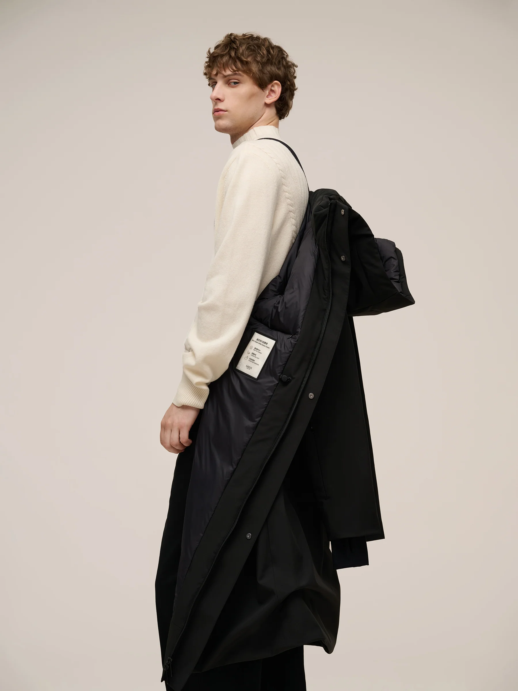 Hooded Unisex Goose Down Trench Coat - Image 10
