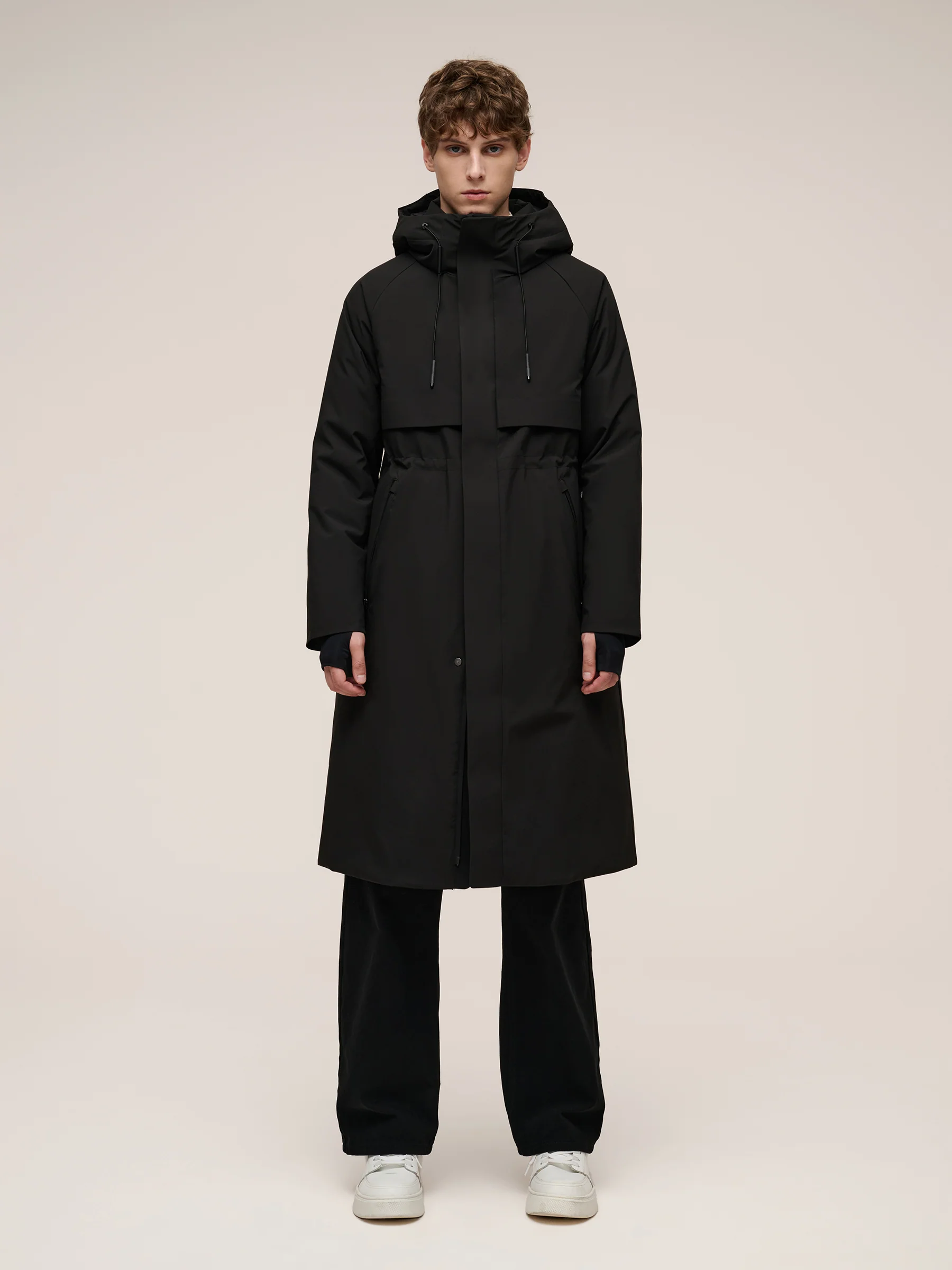 Hooded Unisex Goose Down Trench Coat - Image 8