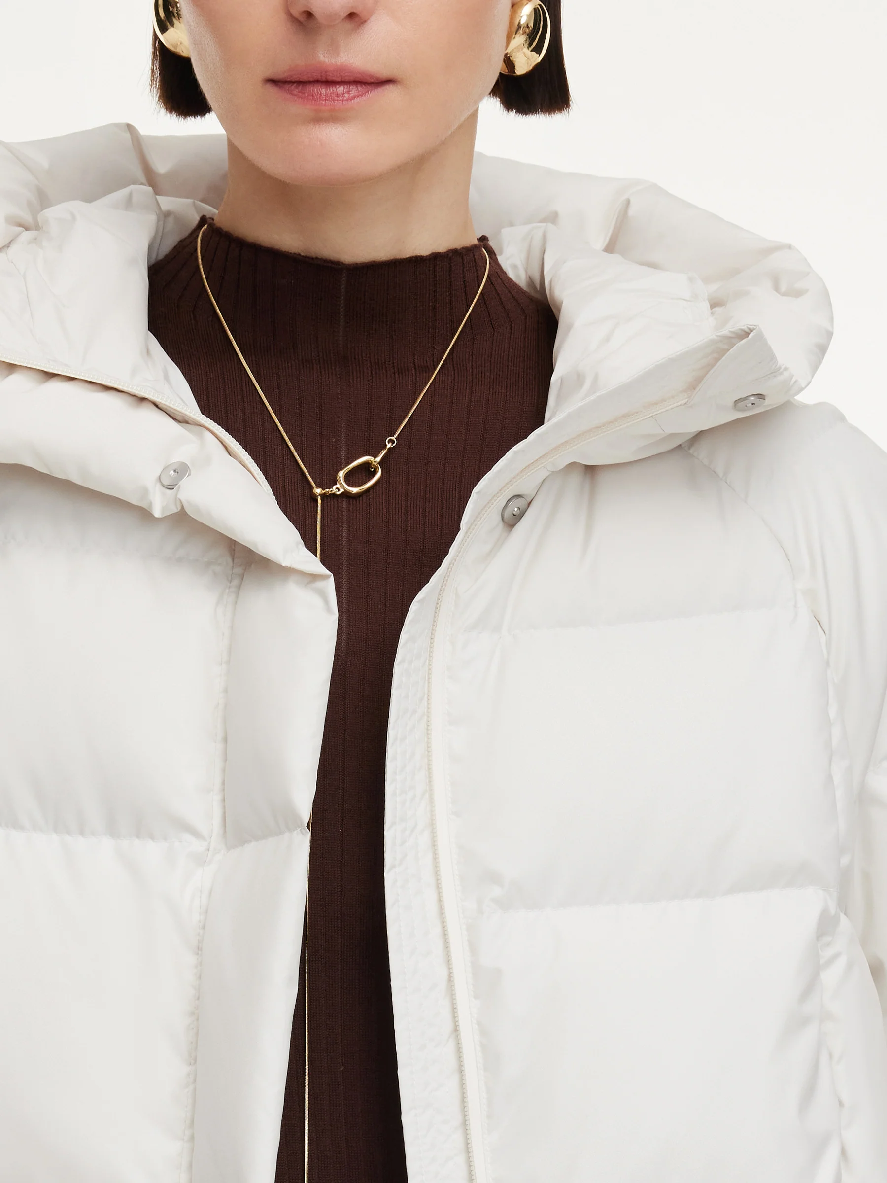Hooded Zip-Up Goose Down Jacket - Image 3