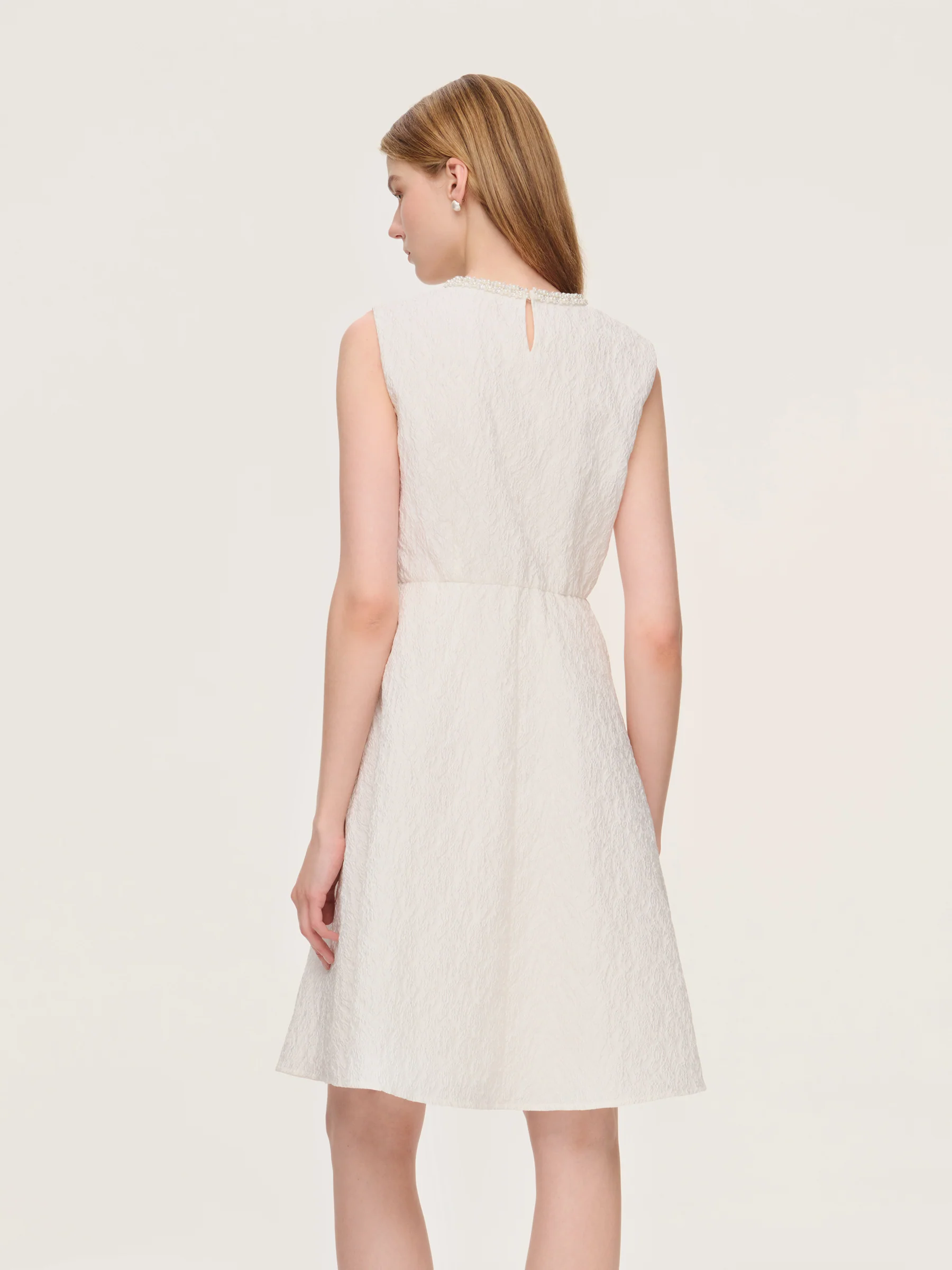 Jacquard Sleeveless Women Mini Dress - Image 3