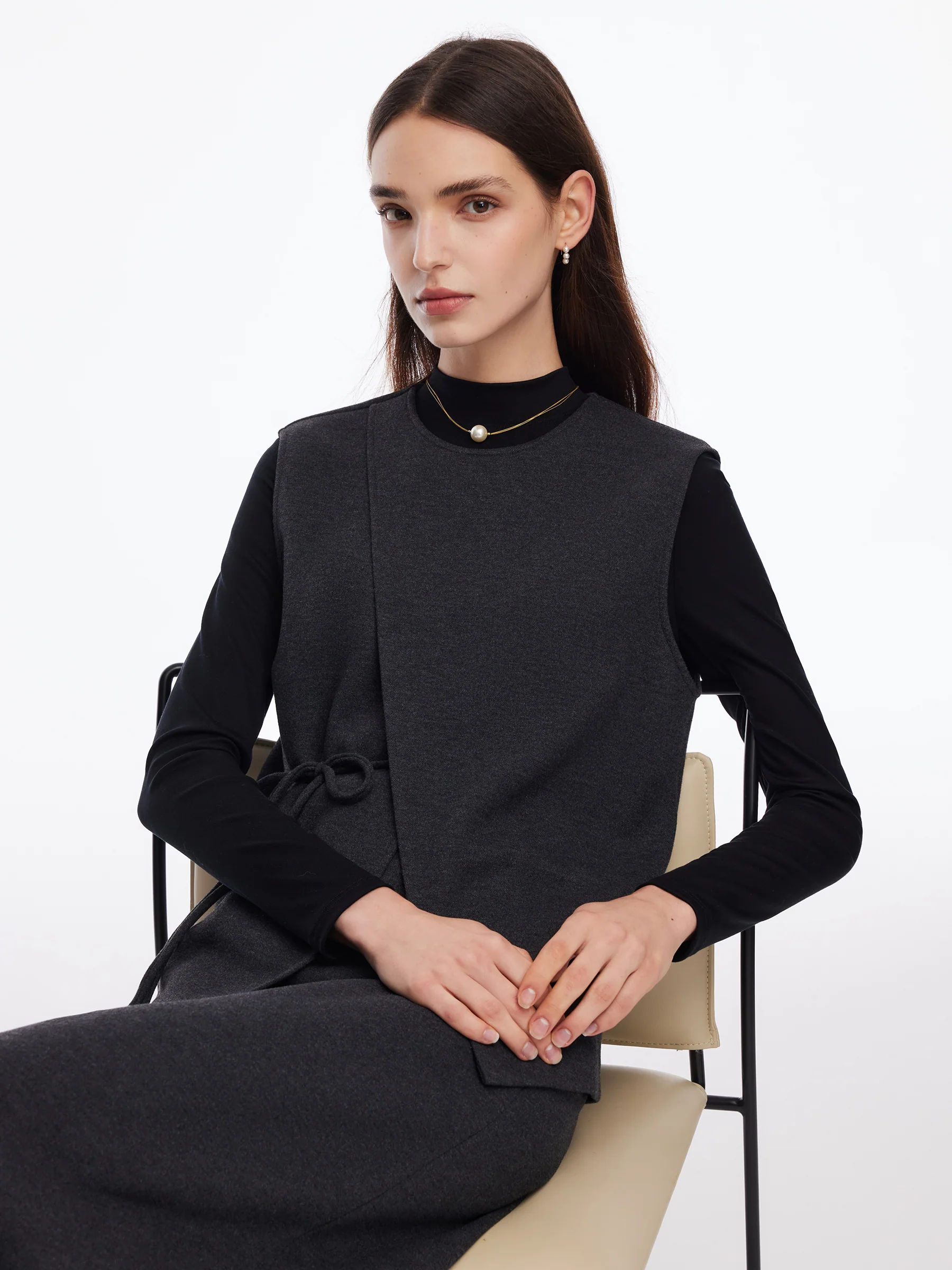 Knit Tank And Skirt And Long Sleeve Top Three-Piece Set - Image 6