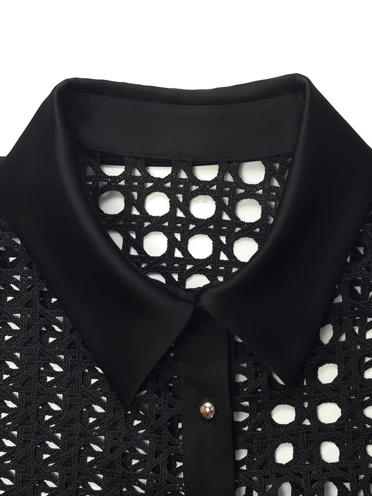 Lace Openwork Crop Jacket And Half Skirt And Knitted Camisole Three-Piece Set - Image 14