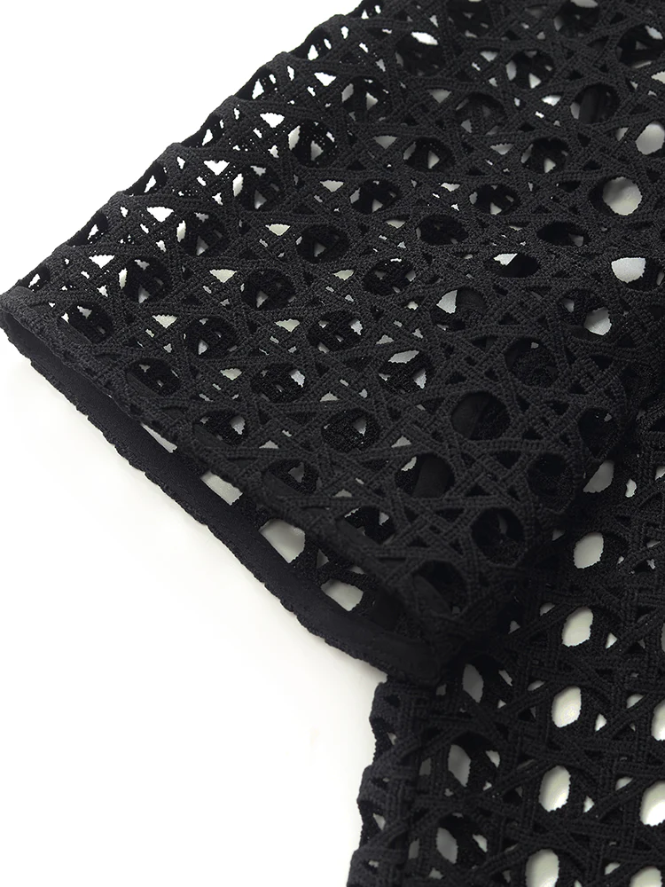 Lace Openwork Crop Jacket And Half Skirt And Knitted Camisole Three-Piece Set - Image 15
