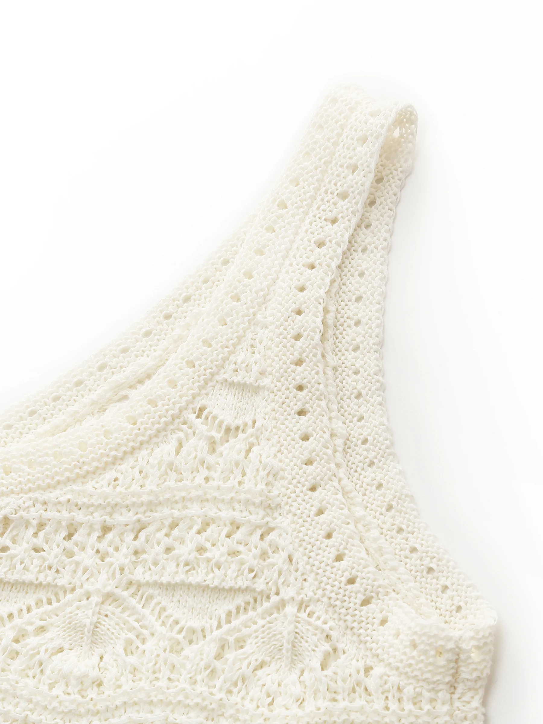 Linen Cotton Blend Women Openwork Tank Top - Image 8