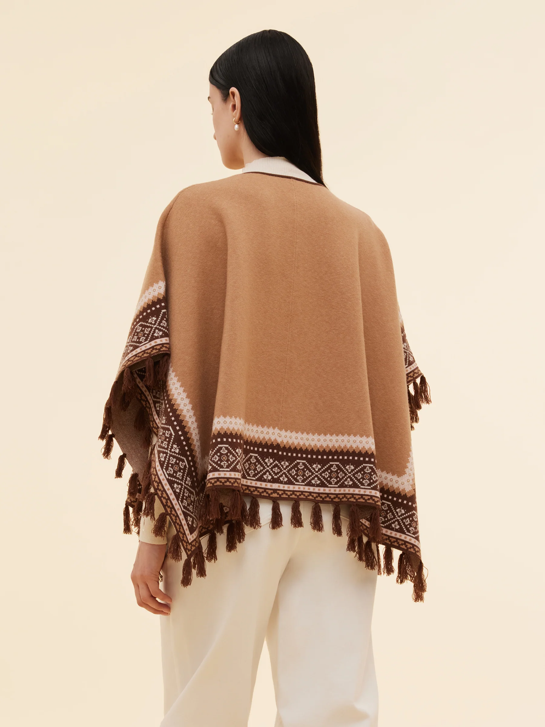Loose Fringe Women Poncho Sweater - Image 3